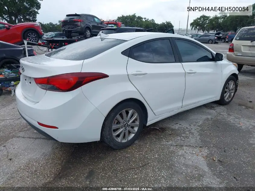 2014 Hyundai Elantra Se VIN: 5NPDH4AE4EH500054 Lot: 42666785