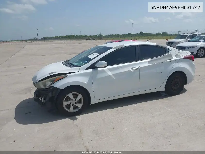 2015 Hyundai Elantra Se VIN: 5NPDH4AE9FH631742 Lot: 42621729