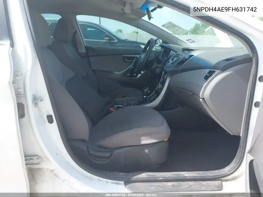 2015 Hyundai Elantra Se VIN: 5NPDH4AE9FH631742 Lot: 42621729