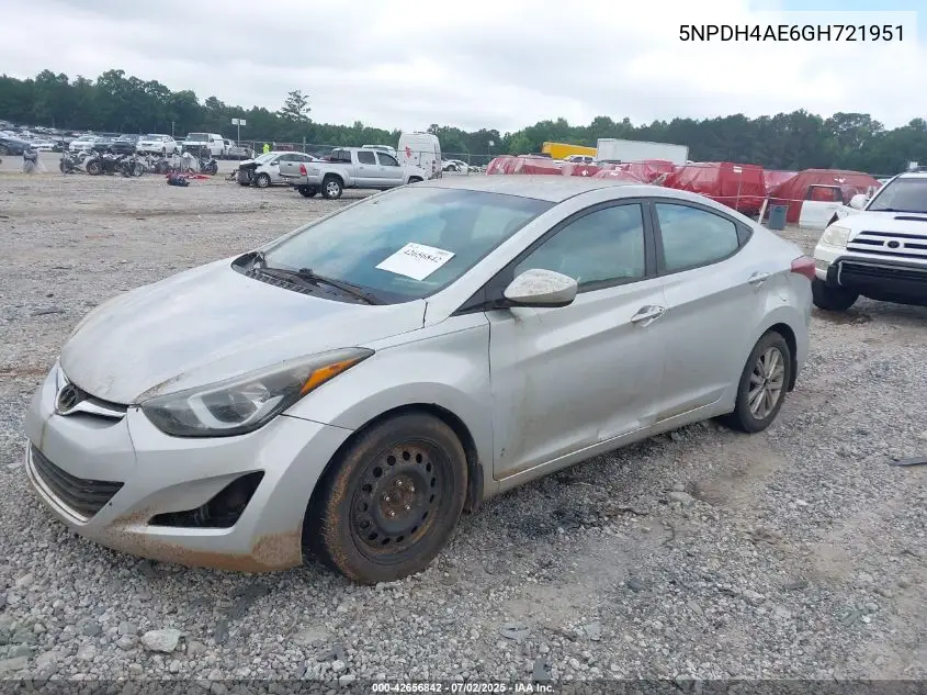 2016 Hyundai Elantra Se VIN: 5NPDH4AE6GH721951 Lot: 42656842