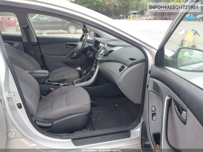 2016 Hyundai Elantra Se VIN: 5NPDH4AE6GH721951 Lot: 42656842