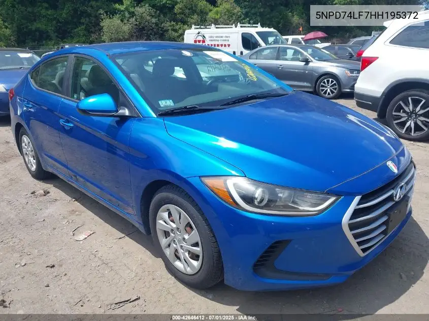 2017 Hyundai Elantra Se VIN: 5NPD74LF7HH195372 Lot: 42646412