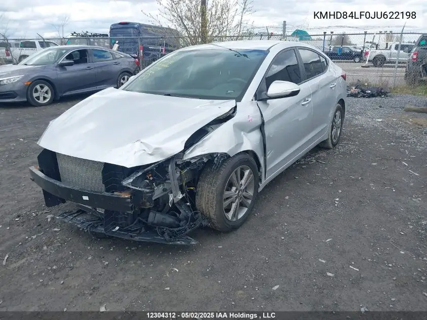 2018 Hyundai Elantra Gl VIN: KMHD84LF0JU622198 Lot: 12304312