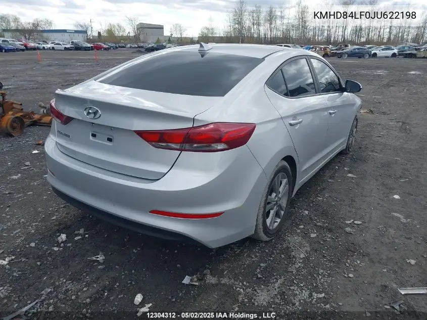 2018 Hyundai Elantra Gl VIN: KMHD84LF0JU622198 Lot: 12304312