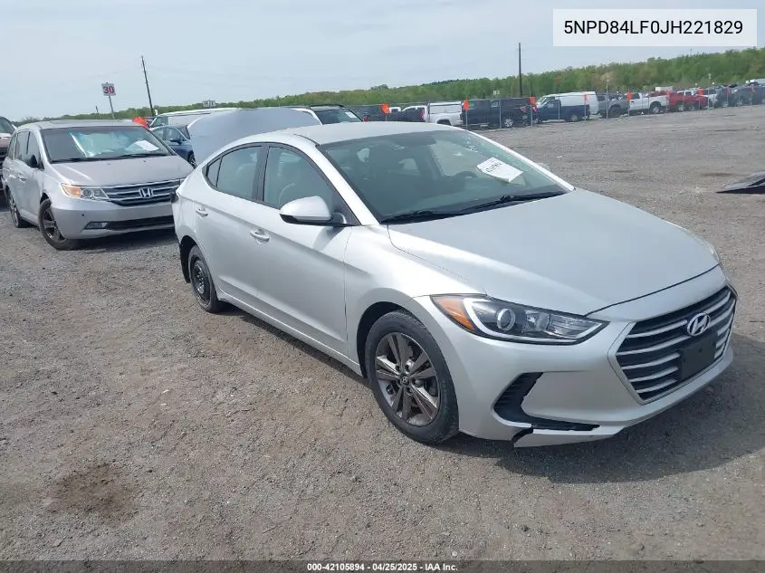 2018 Hyundai Elantra Sel VIN: 5NPD84LF0JH221829 Lot: 42105894
