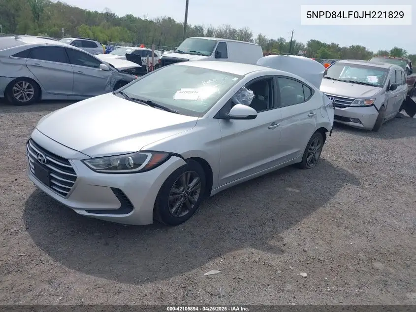 2018 Hyundai Elantra Sel VIN: 5NPD84LF0JH221829 Lot: 42105894