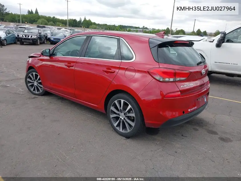 2018 Hyundai Elantra Gt VIN: KMHH35LE2JU027964 Lot: 42228195