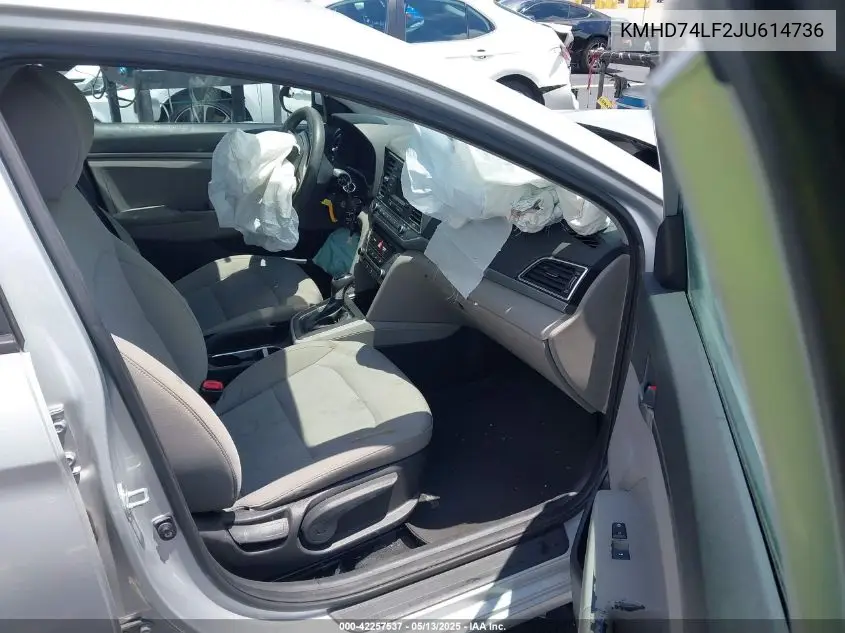 2018 Hyundai Elantra Se VIN: KMHD74LF2JU614736 Lot: 42257537
