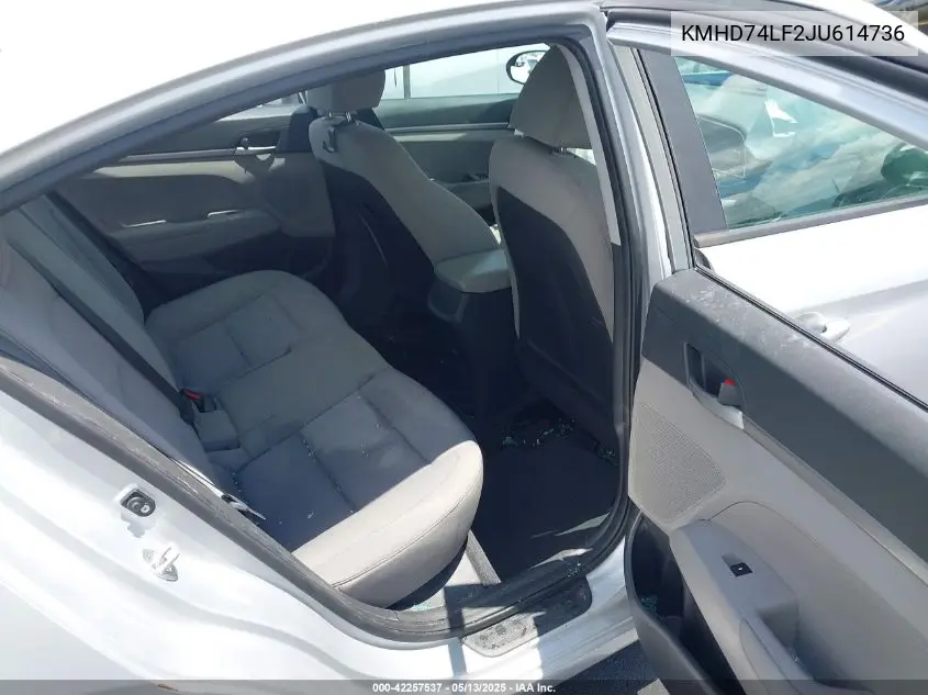 2018 Hyundai Elantra Se VIN: KMHD74LF2JU614736 Lot: 42257537