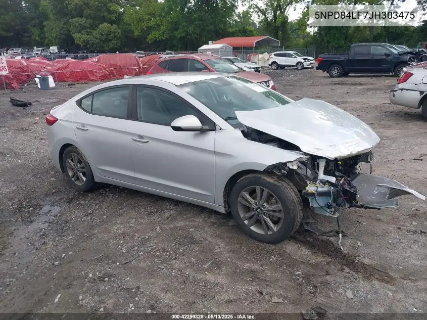2018 Hyundai Elantra Sel VIN: 5NPD84LF7JH303475 Lot: 42259328
