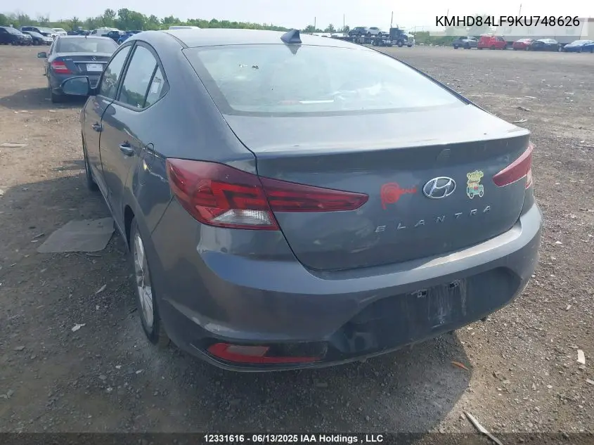 2019 Hyundai Elantra Preferred VIN: KMHD84LF9KU748626 Lot: 12331616