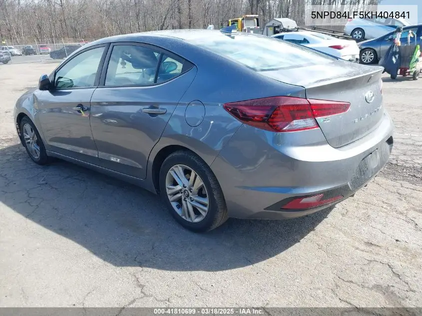 2019 Hyundai Elantra Sel VIN: 5NPD84LF5KH404841 Lot: 41810699