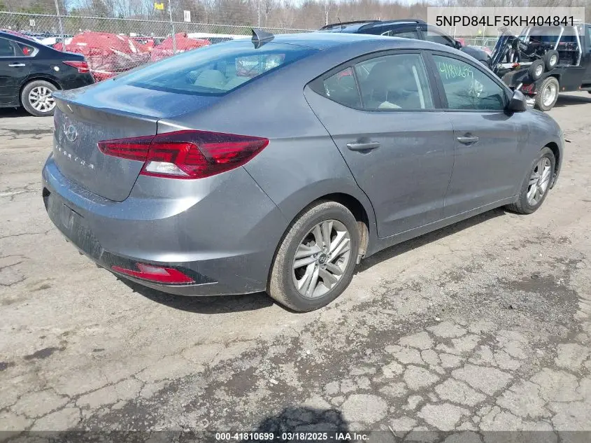 2019 Hyundai Elantra Sel VIN: 5NPD84LF5KH404841 Lot: 41810699