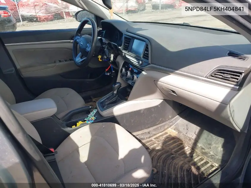 2019 Hyundai Elantra Sel VIN: 5NPD84LF5KH404841 Lot: 41810699