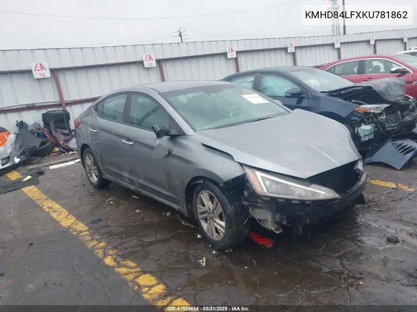 2019 Hyundai Elantra Sel VIN: KMHD84LFXKU781862 Lot: 41924684