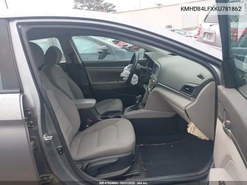 2019 Hyundai Elantra Sel VIN: KMHD84LFXKU781862 Lot: 41924684