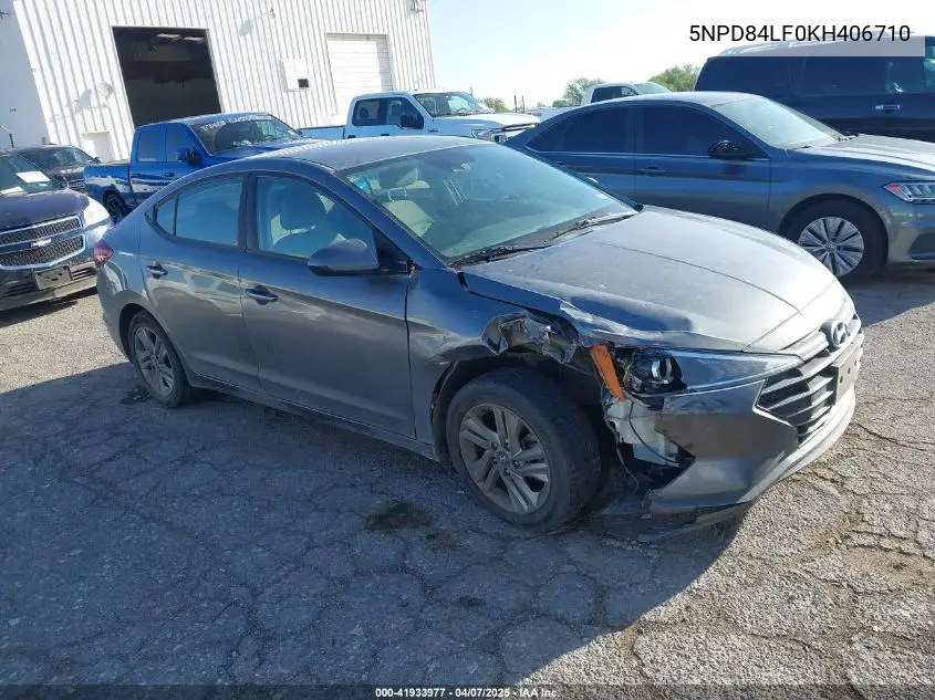 2019 Hyundai Elantra Sel VIN: 5NPD84LF0KH406710 Lot: 41933977