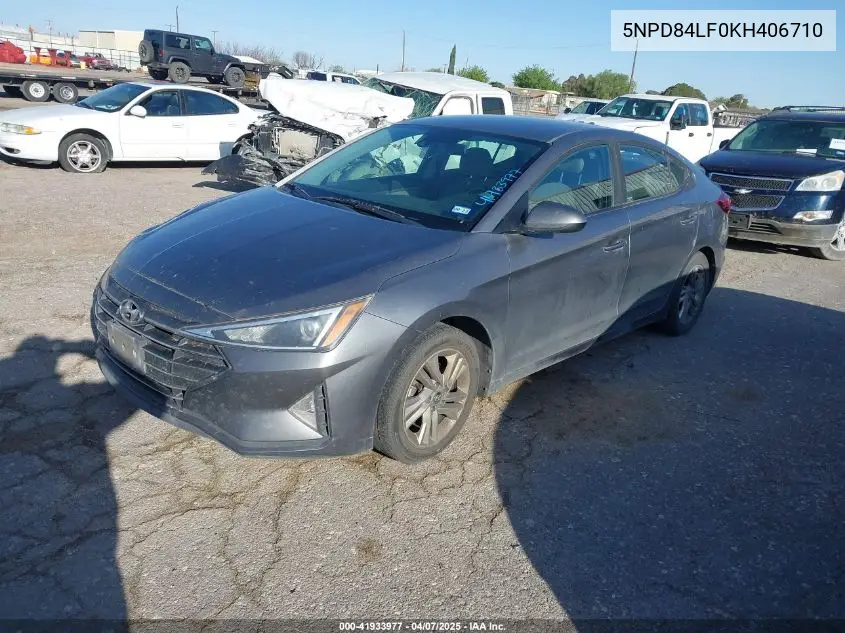 2019 Hyundai Elantra Sel VIN: 5NPD84LF0KH406710 Lot: 41933977