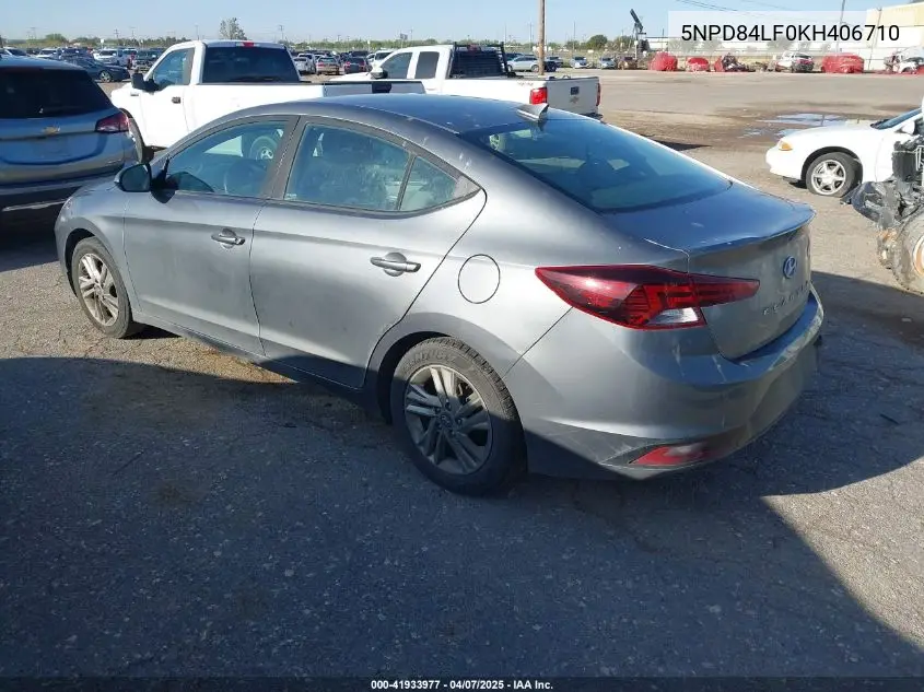 2019 Hyundai Elantra Sel VIN: 5NPD84LF0KH406710 Lot: 41933977