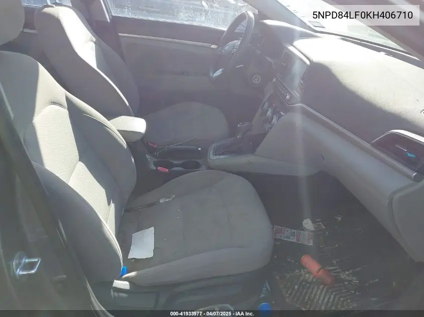 2019 Hyundai Elantra Sel VIN: 5NPD84LF0KH406710 Lot: 41933977