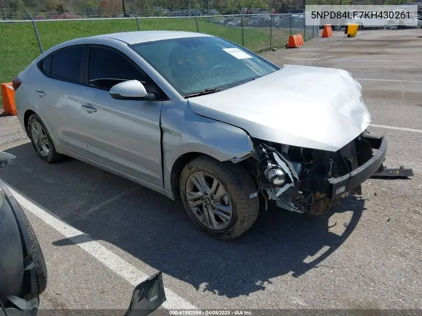 2019 Hyundai Elantra Sel VIN: 5NPD84LF7KH430261 Lot: 41992594