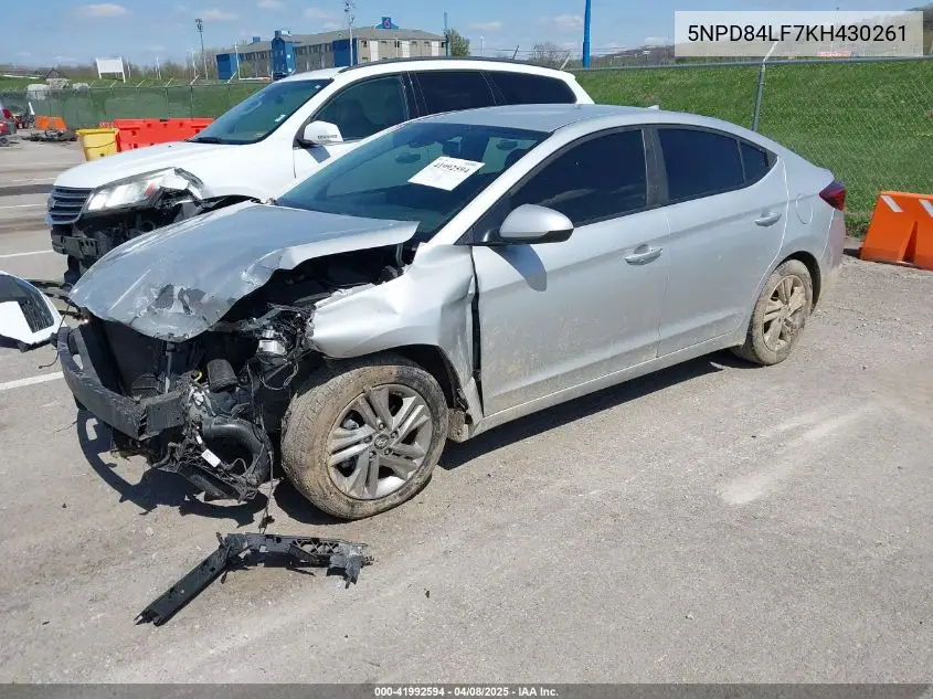 2019 Hyundai Elantra Sel VIN: 5NPD84LF7KH430261 Lot: 41992594