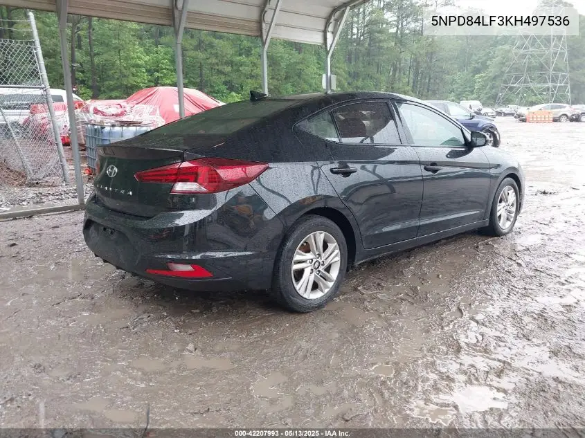 2019 Hyundai Elantra Sel VIN: 5NPD84LF3KH497536 Lot: 42207993