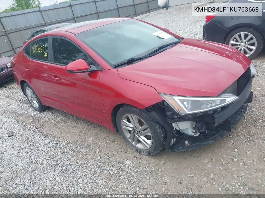 2019 Hyundai Elantra Value Edition VIN: KMHD84LF1KU763668 Lot: 42240291