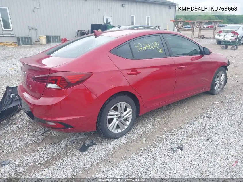 2019 Hyundai Elantra Value Edition VIN: KMHD84LF1KU763668 Lot: 42240291
