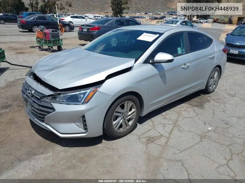 2019 Hyundai Elantra Sel VIN: 5NPD84LF0KH448939 Lot: 42255197