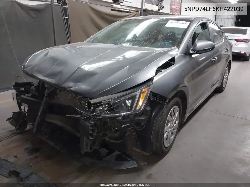 2019 Hyundai Elantra Se VIN: 5NPD74LF6KH422039 Lot: 42256668