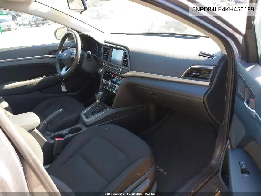 2019 Hyundai Elantra Value Edition VIN: 5NPD84LF4KH450189 Lot: 42563612