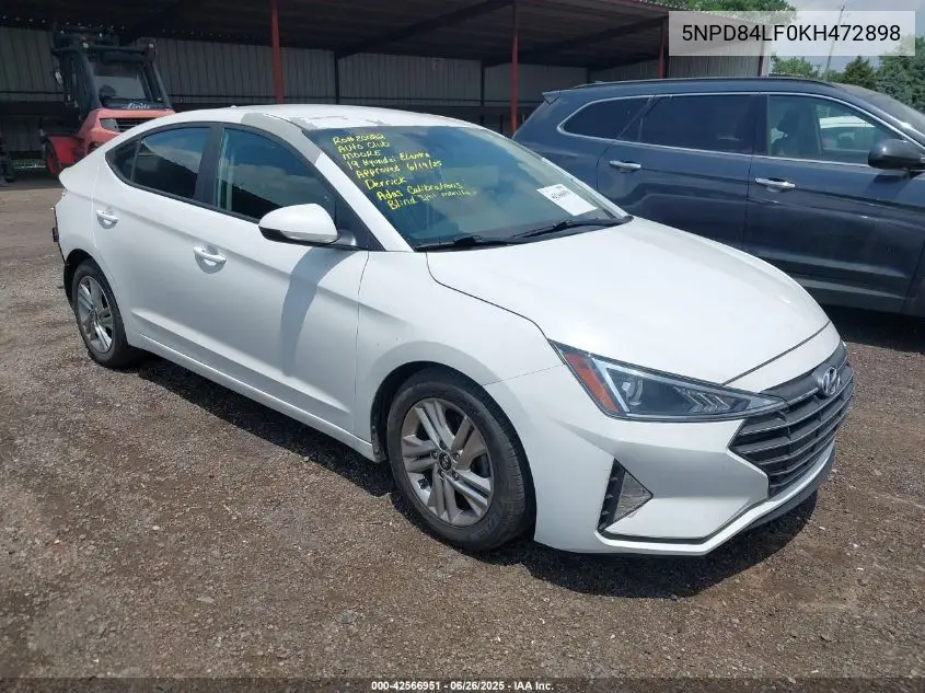 2019 Hyundai Elantra Sel VIN: 5NPD84LF0KH472898 Lot: 42566951