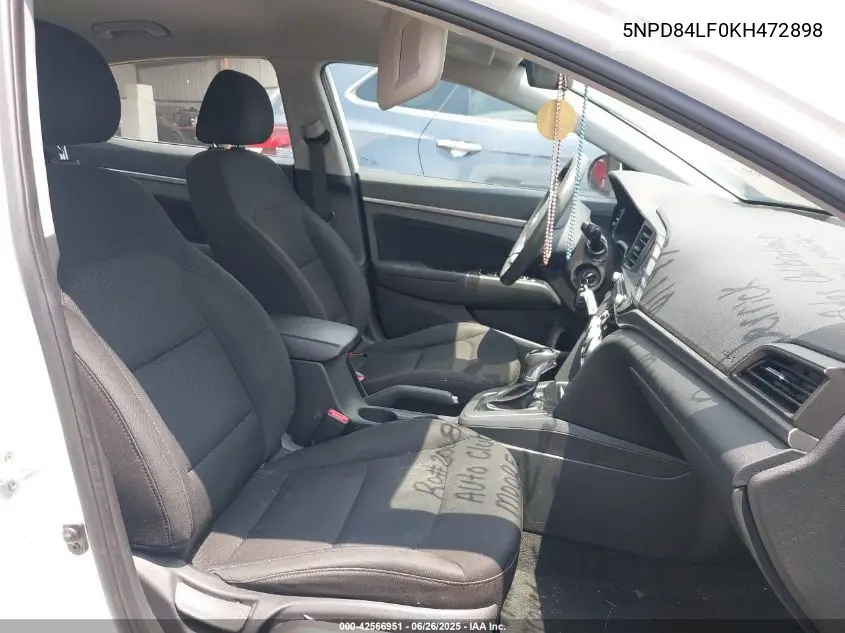 2019 Hyundai Elantra Sel VIN: 5NPD84LF0KH472898 Lot: 42566951
