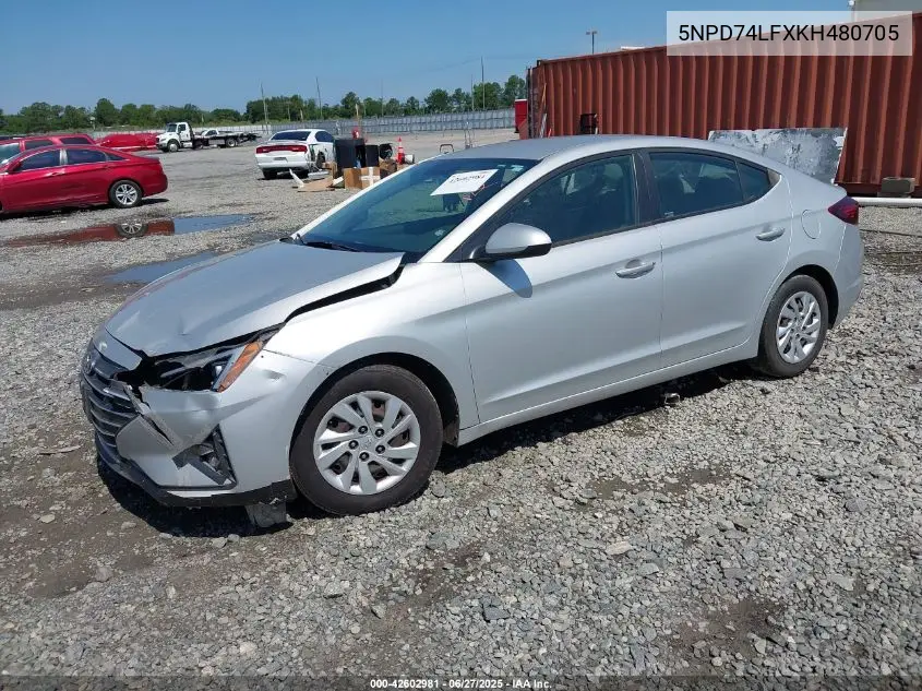 2019 Hyundai Elantra Se VIN: 5NPD74LFXKH480705 Lot: 42602981