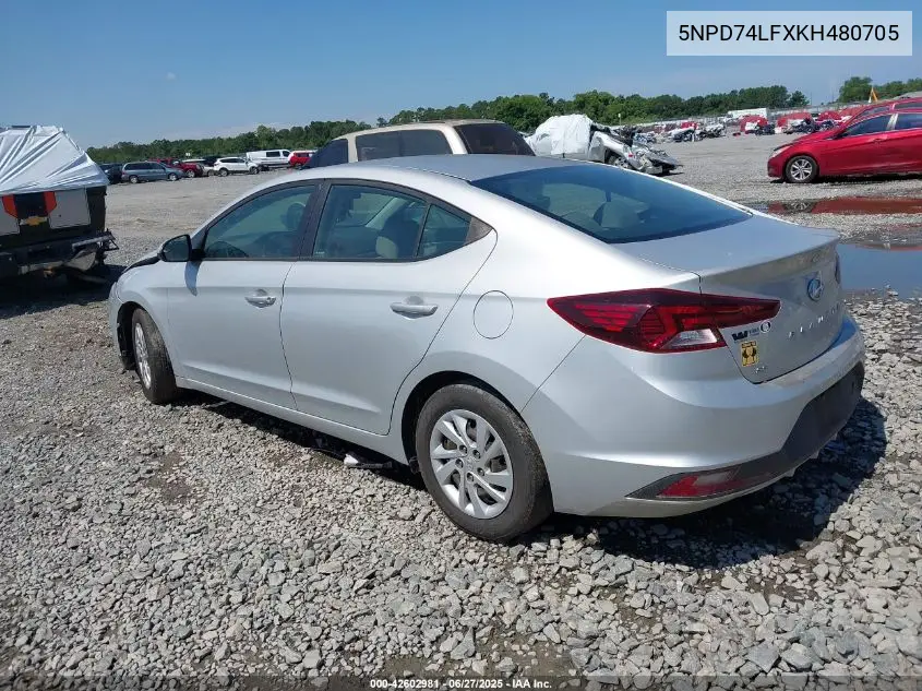 2019 Hyundai Elantra Se VIN: 5NPD74LFXKH480705 Lot: 42602981