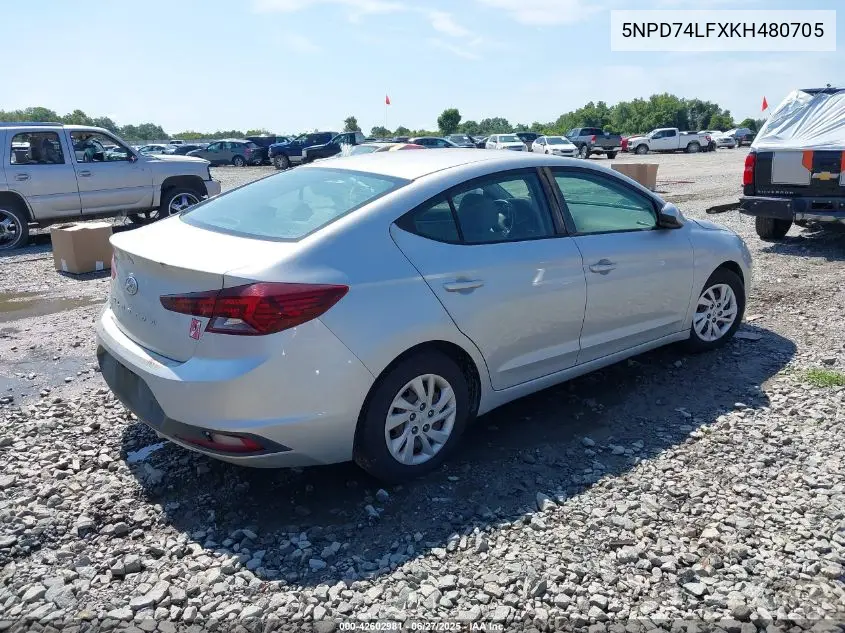 2019 Hyundai Elantra Se VIN: 5NPD74LFXKH480705 Lot: 42602981