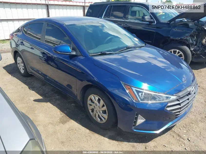 2019 Hyundai Elantra Se VIN: 5NPD74LF0KH488862 Lot: 42605950