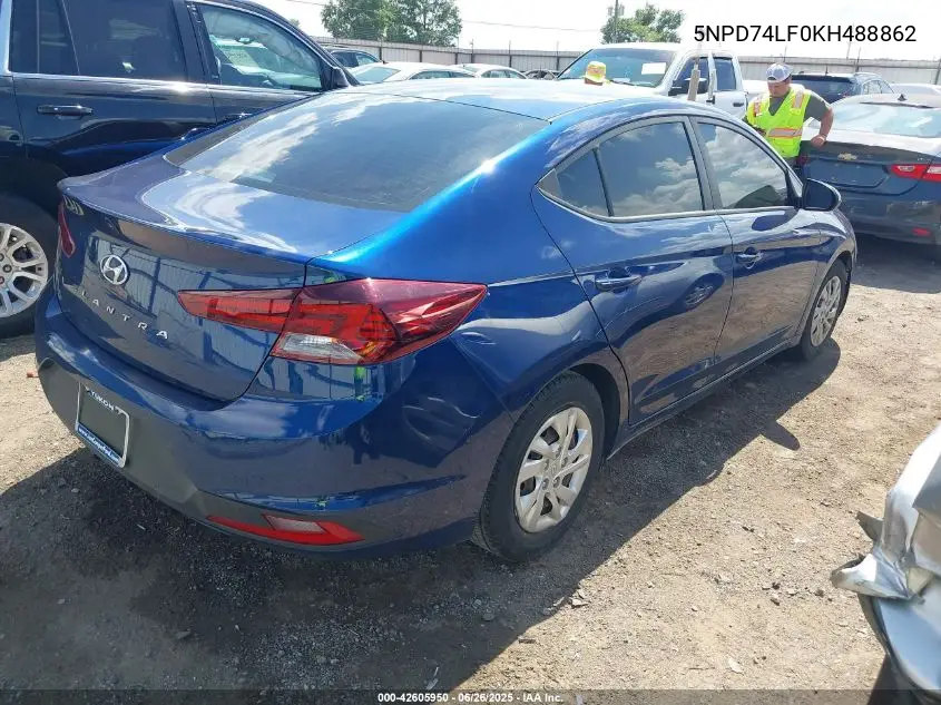 2019 Hyundai Elantra Se VIN: 5NPD74LF0KH488862 Lot: 42605950