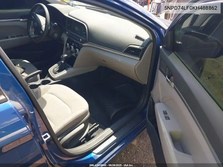 2019 Hyundai Elantra Se VIN: 5NPD74LF0KH488862 Lot: 42605950