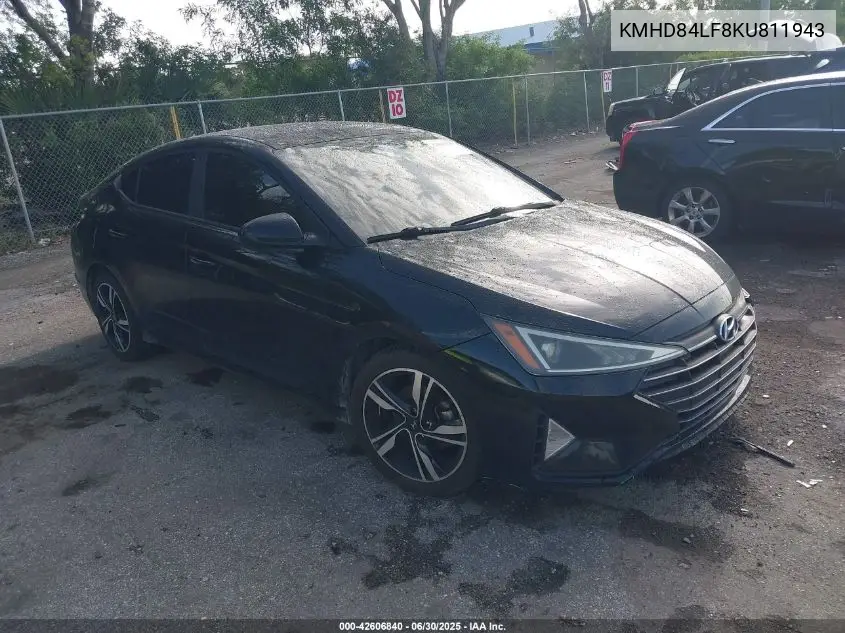 2019 Hyundai Elantra Sel VIN: KMHD84LF8KU811943 Lot: 42606840
