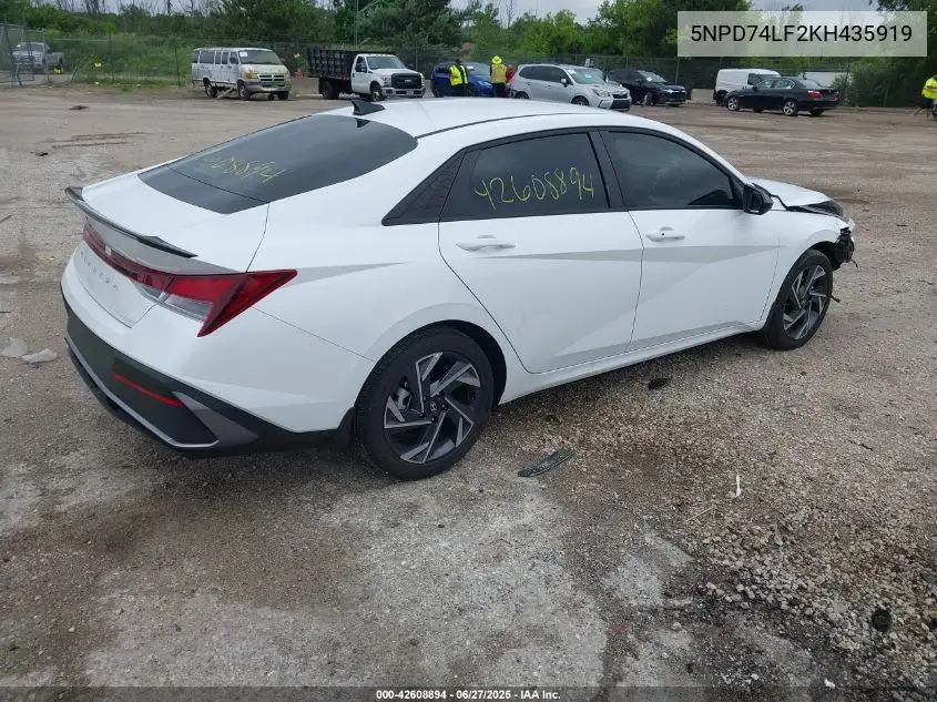 2019 Hyundai Elantra Se VIN: 5NPD74LF2KH435919 Lot: 42608894