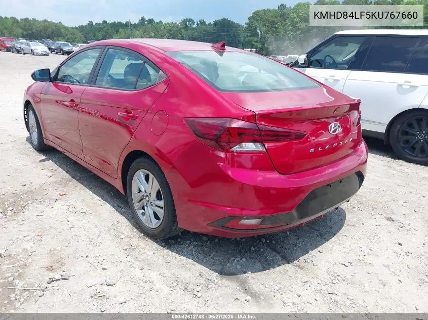 2019 Hyundai Elantra Sel VIN: KMHD84LF5KU767660 Lot: 42612748