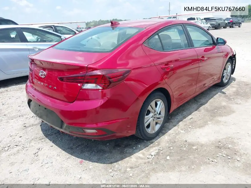 2019 Hyundai Elantra Sel VIN: KMHD84LF5KU767660 Lot: 42612748