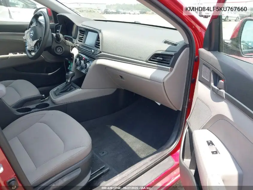 2019 Hyundai Elantra Sel VIN: KMHD84LF5KU767660 Lot: 42612748