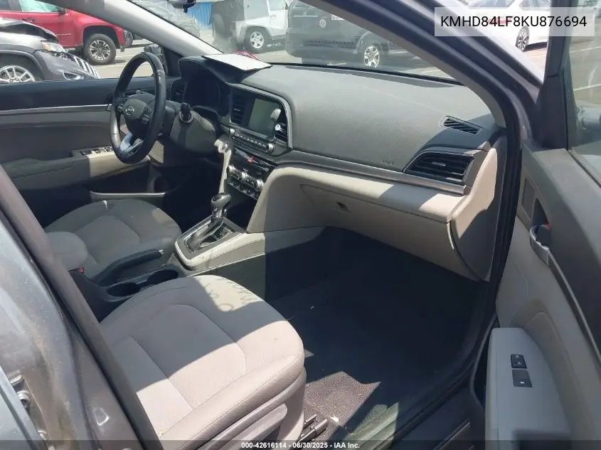 2019 Hyundai Elantra Value Edition VIN: KMHD84LF8KU876694 Lot: 42616114