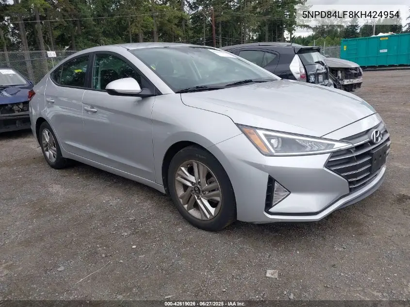 2019 Hyundai Elantra Sel VIN: 5NPD84LF8KH424954 Lot: 42619026