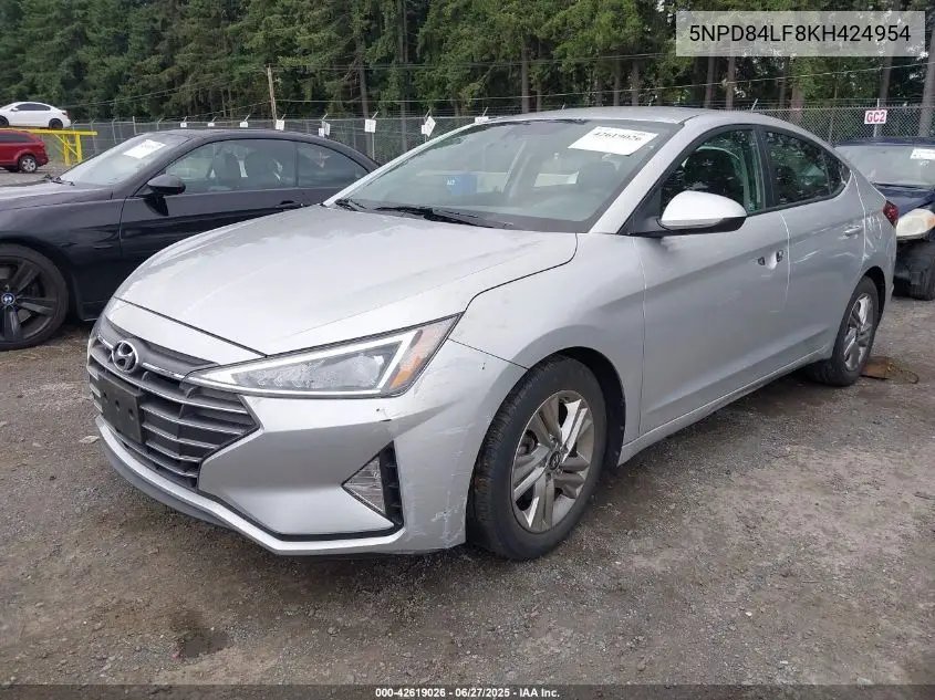2019 Hyundai Elantra Sel VIN: 5NPD84LF8KH424954 Lot: 42619026