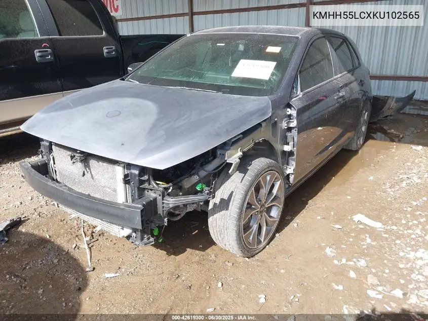 2019 Hyundai Elantra Gt N Line VIN: KMHH55LCXKU102565 Lot: 42619300