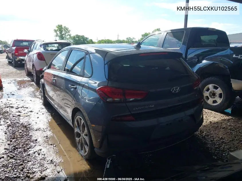 2019 Hyundai Elantra Gt N Line VIN: KMHH55LCXKU102565 Lot: 42619300